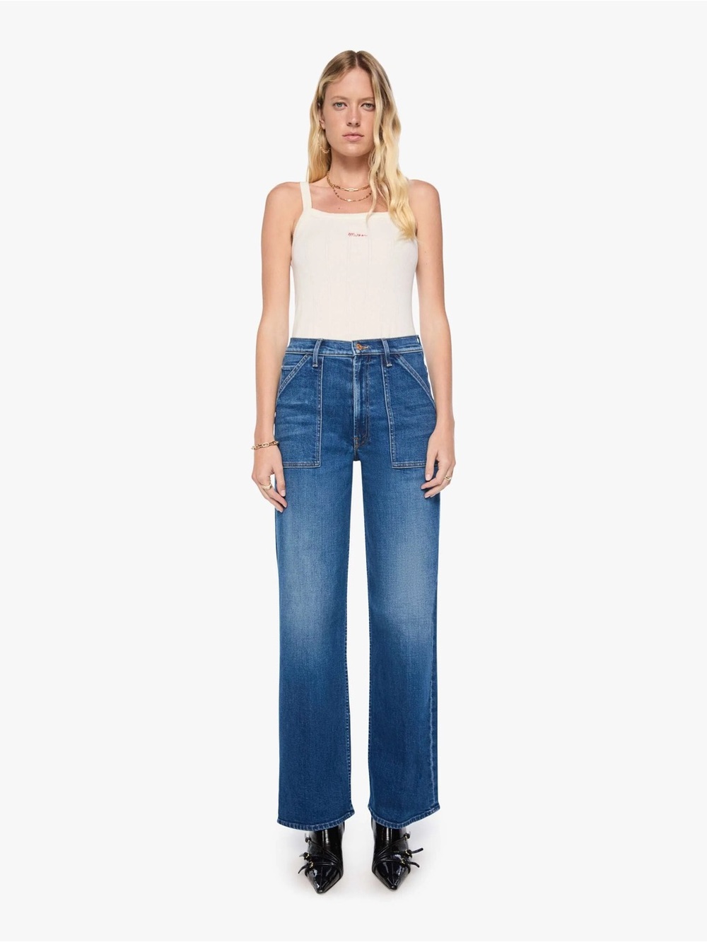 Mother Lil Patch Maven Sneak Jeans
